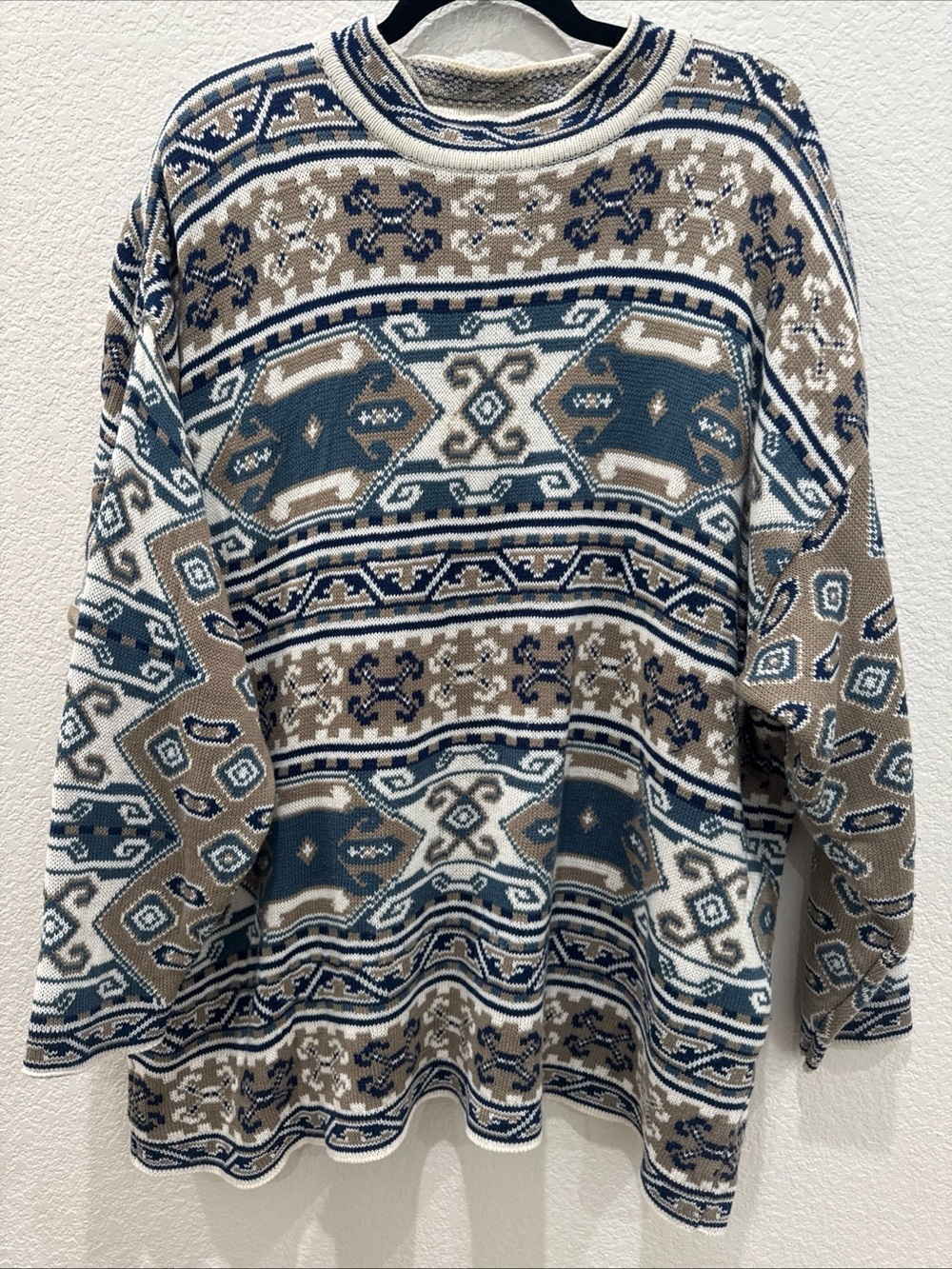 Vintage JK America Sweater Womens 26/28 Oversized Southwestern Aztec Knit Korea